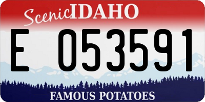 ID license plate E053591