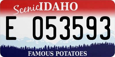 ID license plate E053593