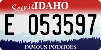 ID license plate E053597