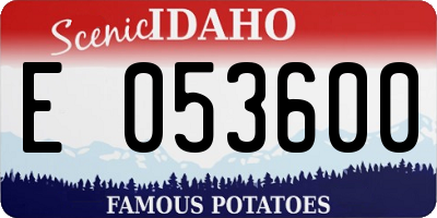 ID license plate E053600