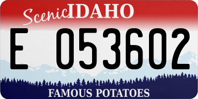 ID license plate E053602