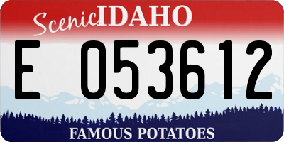 ID license plate E053612