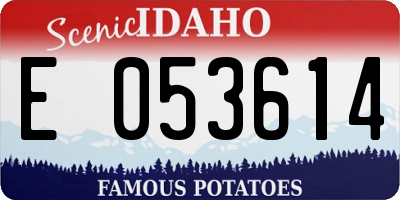 ID license plate E053614