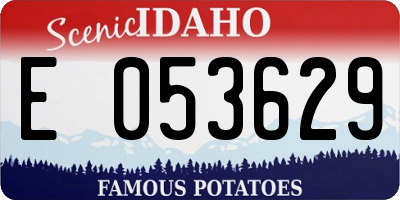 ID license plate E053629