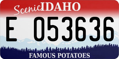 ID license plate E053636
