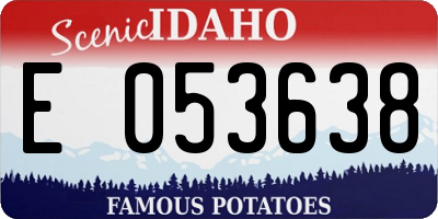 ID license plate E053638