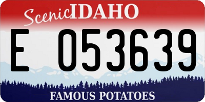 ID license plate E053639