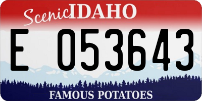 ID license plate E053643