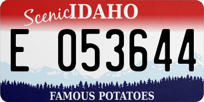 ID license plate E053644