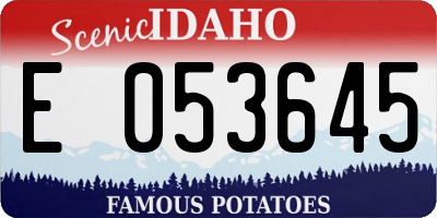 ID license plate E053645