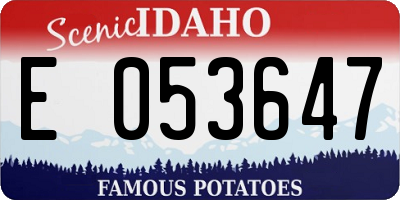 ID license plate E053647