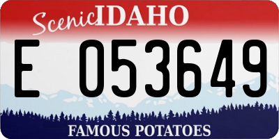ID license plate E053649