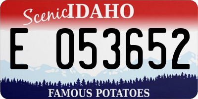 ID license plate E053652