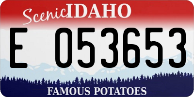 ID license plate E053653