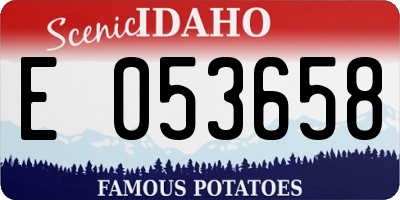 ID license plate E053658
