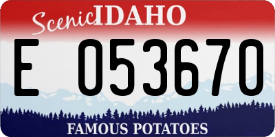 ID license plate E053670