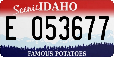 ID license plate E053677