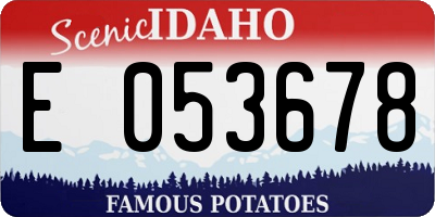 ID license plate E053678