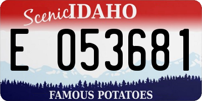 ID license plate E053681