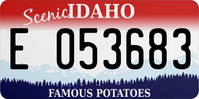 ID license plate E053683