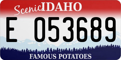 ID license plate E053689