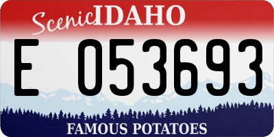 ID license plate E053693