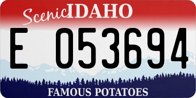 ID license plate E053694