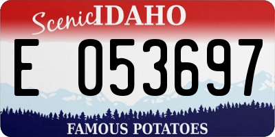 ID license plate E053697