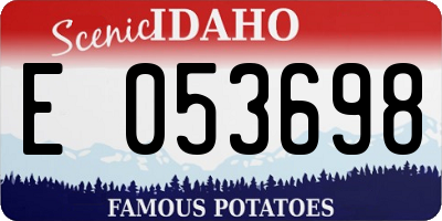 ID license plate E053698