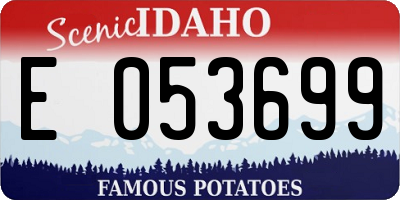 ID license plate E053699