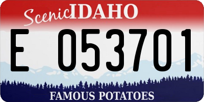ID license plate E053701