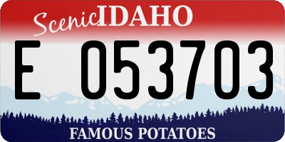 ID license plate E053703