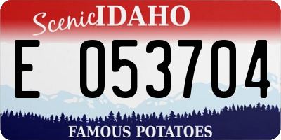 ID license plate E053704