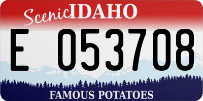 ID license plate E053708