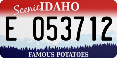 ID license plate E053712