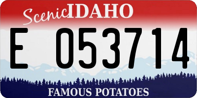 ID license plate E053714