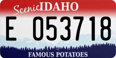 ID license plate E053718