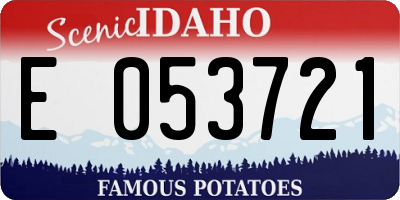 ID license plate E053721