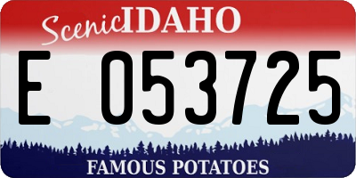 ID license plate E053725