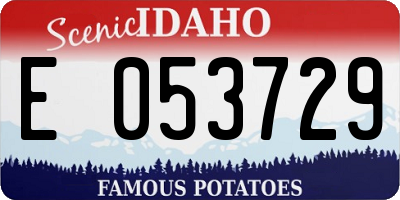 ID license plate E053729