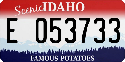 ID license plate E053733