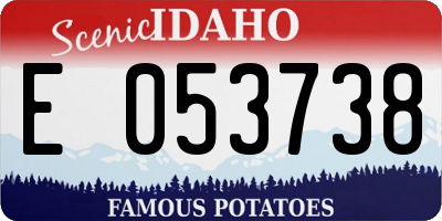 ID license plate E053738