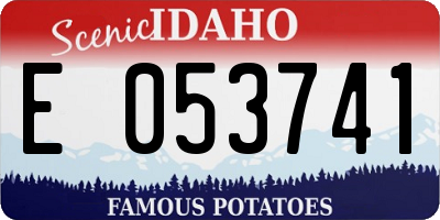 ID license plate E053741