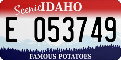 ID license plate E053749
