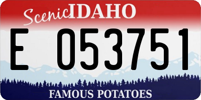 ID license plate E053751