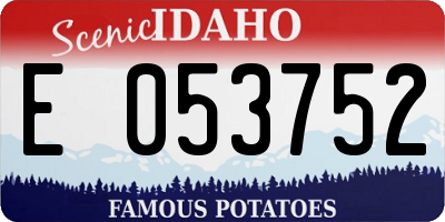 ID license plate E053752