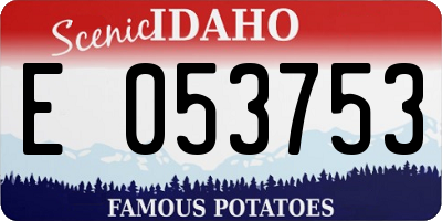 ID license plate E053753