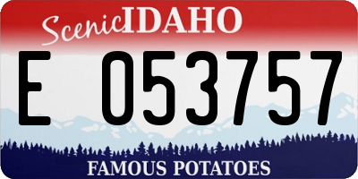 ID license plate E053757