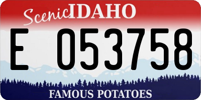 ID license plate E053758
