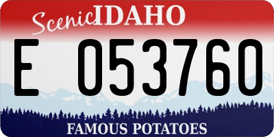 ID license plate E053760